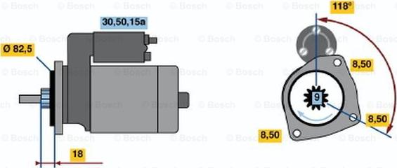 BOSCH 0 986 010 350 - Стартер avtokuzovplus.com.ua