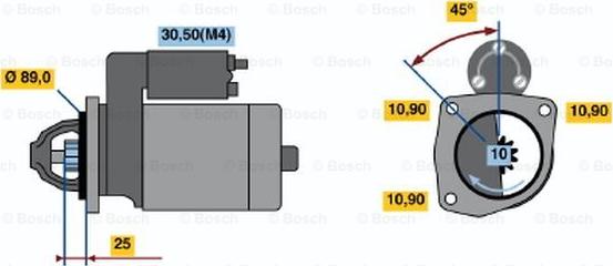 BOSCH 0 001 230 004 - Стартер avtokuzovplus.com.ua