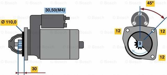 BOSCH 0 001 230 009 - Стартер autocars.com.ua