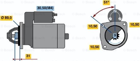 BOSCH 0 001 230 014 - Стартер avtokuzovplus.com.ua