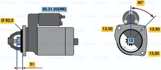 BOSCH 0 001 231 004 - Стартер avtokuzovplus.com.ua