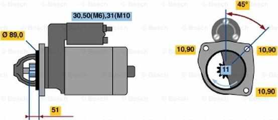 BOSCH 0 001 231 014 - Стартер avtokuzovplus.com.ua