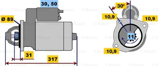 BOSCH 0 001 231 023 - Стартер avtokuzovplus.com.ua