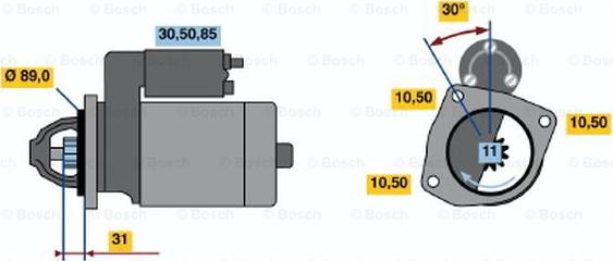 BOSCH 0 001 231 034 - Стартер avtokuzovplus.com.ua