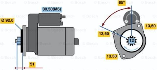 BOSCH 0 001 241 001 - Стартер avtokuzovplus.com.ua