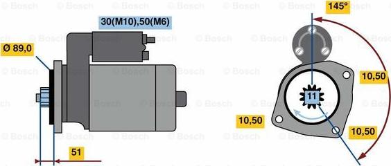 BOSCH 0 001 261 016 - Стартер autocars.com.ua