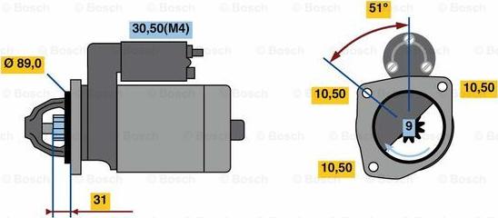 BOSCH 0 001 263 008 - Стартер autocars.com.ua