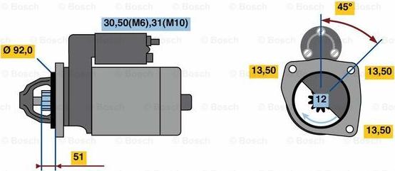 BOSCH 0 001 263 012 - Стартер autocars.com.ua