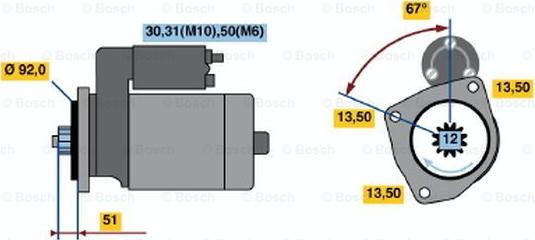 BOSCH 0 001 330 004 - Стартер autocars.com.ua