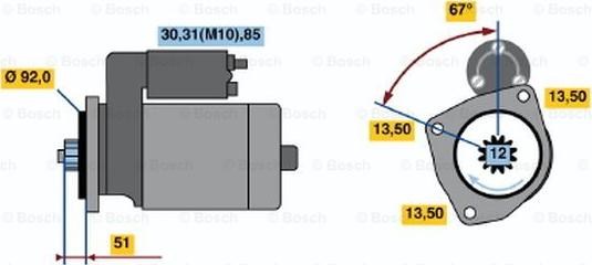 BOSCH 0 001 330 007 - Стартер avtokuzovplus.com.ua