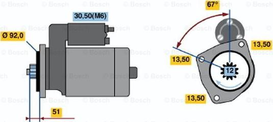 BOSCH 0 001 330 008 - Стартер avtokuzovplus.com.ua