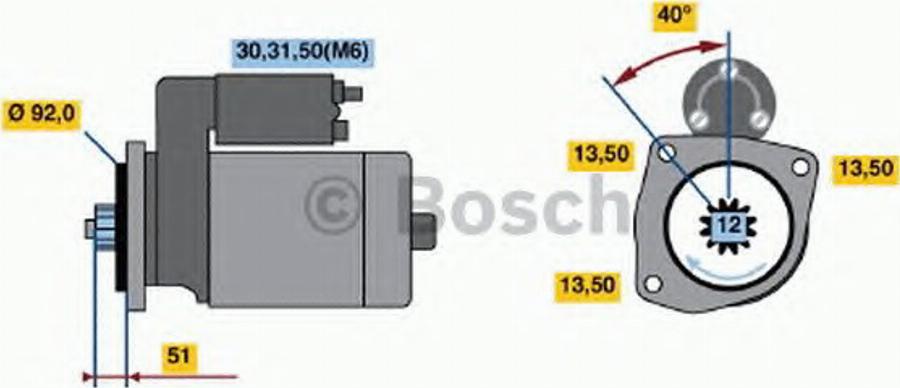 BOSCH 0001330011 - Стартер avtokuzovplus.com.ua