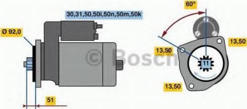 BOSCH 0 001 340 503 - Стартер avtokuzovplus.com.ua