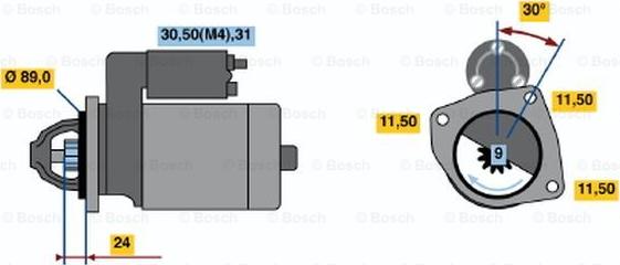 BOSCH 0 001 368 003 - Стартер autocars.com.ua