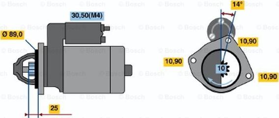 BOSCH 0 001 368 082 - Стартер avtokuzovplus.com.ua