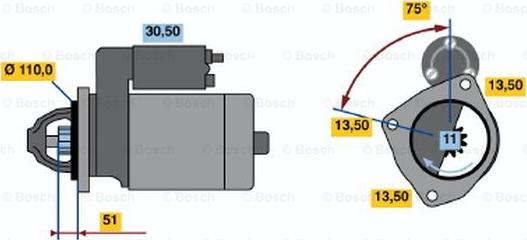 BOSCH 0 001 368 313 - Стартер avtokuzovplus.com.ua