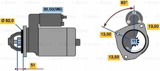 BOSCH 0 001 371 006 - Стартер autocars.com.ua