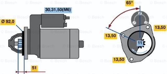 BOSCH 0 001 371 007 - Стартер autocars.com.ua