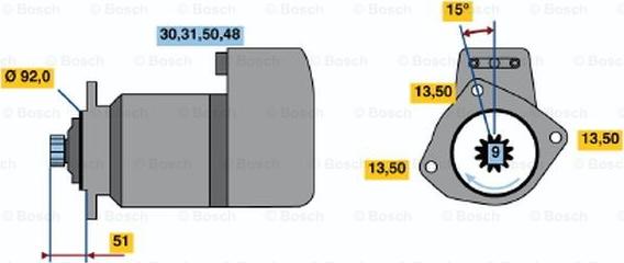 BOSCH 0 001 510 025 - Стартер autocars.com.ua