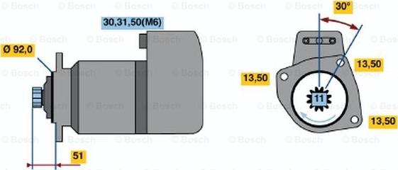 BOSCH 0 001 416 011 - Стартер autocars.com.ua