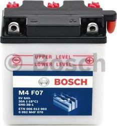 BOSCH 0 092 M4F 070 - Стартерна акумуляторна батарея, АКБ autocars.com.ua