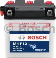 BOSCH 0 092 M4F 120 - Стартерная аккумуляторная батарея, АКБ avtokuzovplus.com.ua