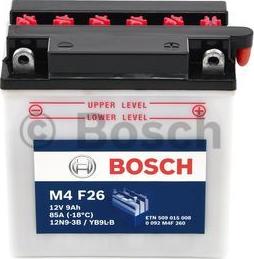 BOSCH 0 092 M4F 260 - Стартерна акумуляторна батарея, АКБ autocars.com.ua