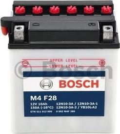 BOSCH 0 092 M4F 280 - Стартерная аккумуляторная батарея, АКБ autodnr.net