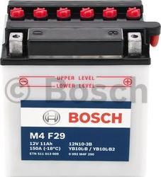 BOSCH 0 092 M4F 290 - Стартерна акумуляторна батарея, АКБ autocars.com.ua