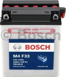BOSCH 0 092 M4F 330 - Стартерна акумуляторна батарея, АКБ autocars.com.ua