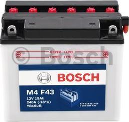 BOSCH 0 092 M4F 430 - Стартерная аккумуляторная батарея, АКБ autodnr.net