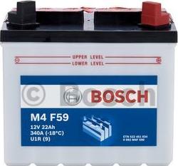 BOSCH 0 092 M4F 590 - Стартерная аккумуляторная батарея, АКБ autodnr.net