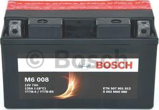 BOSCH 0 092 M60 080 - Стартерная аккумуляторная батарея, АКБ avtokuzovplus.com.ua
