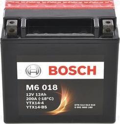 BOSCH 0 092 M60 180 - Стартерна акумуляторна батарея, АКБ autocars.com.ua