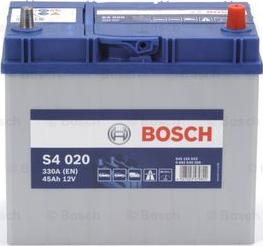 BOSCH 0 092 S40 200 - Акумулятор 45Ah-12v BOSCH S4020 238x129x227.R.EN330.Азія тонк.клеми autocars.com.ua