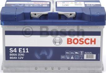 BOSCH 0 092 S4E 111 - Стартерна акумуляторна батарея, АКБ autocars.com.ua