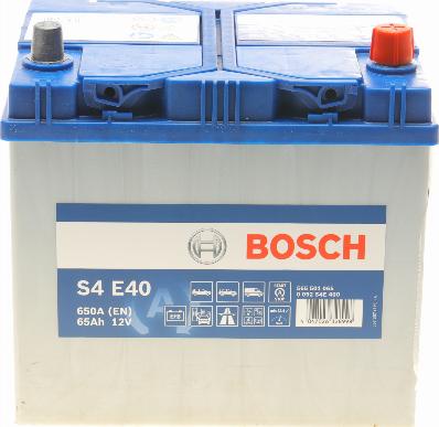 BOSCH 0 092 S4E 400 - Стартерная аккумуляторная батарея, АКБ avtokuzovplus.com.ua