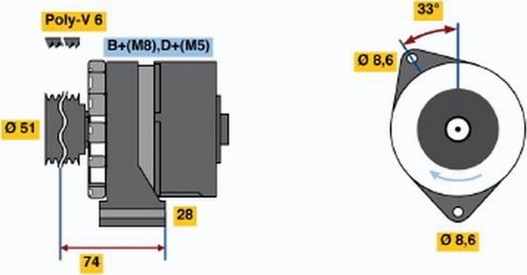 BOSCH 0120468033 - Генератор autocars.com.ua