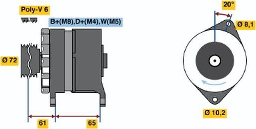 BOSCH 0120468162 - Генератор autocars.com.ua