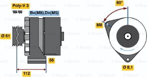 BOSCH 0 120 469 011 - Генератор avtokuzovplus.com.ua