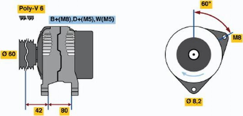 BOSCH 0120485030 - Генератор autocars.com.ua