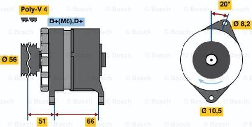 BOSCH 0 120 488 215 - Генератор avtokuzovplus.com.ua