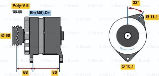 BOSCH 0 986 046 450 - Генератор avtokuzovplus.com.ua