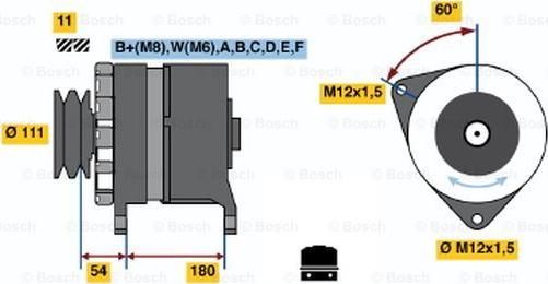 BOSCH 0 121 600 518 - Генератор avtokuzovplus.com.ua