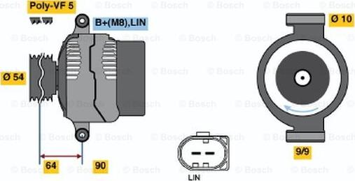 BOSCH 0 121 615 005 - Генератор avtokuzovplus.com.ua