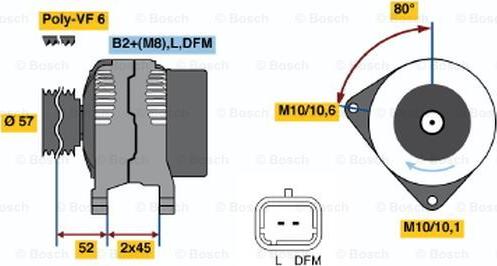 BOSCH 0 121 715 101 - Генератор autocars.com.ua