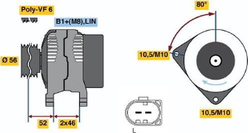 BOSCH 0 121 715 024 - Генератор autocars.com.ua