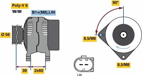 BOSCH 0121715051 - Генератор autocars.com.ua