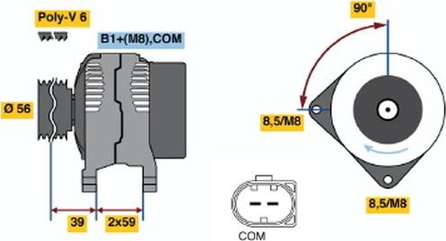 BOSCH 0 121 715 076 - Генератор autocars.com.ua