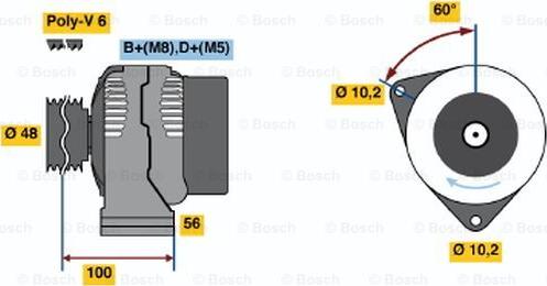 BOSCH 0 123 310 005 - Генератор autocars.com.ua